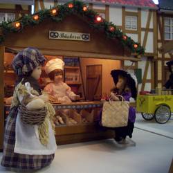 Stand einer Bäckerei auf einem Weihnachtsmarkt in Modellbaugröße